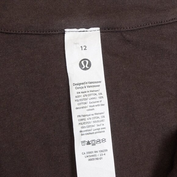 Lululemon Scuba Track Jacket Velvet Cord Espresso Brown W3HN5S Size 12 - Picture 15 of 16